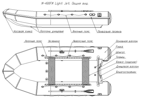 Лодка ПВХ Фрегат 480 FM Light Jet