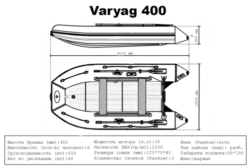 Лодка ПВХ Big Boat Varyag 400
